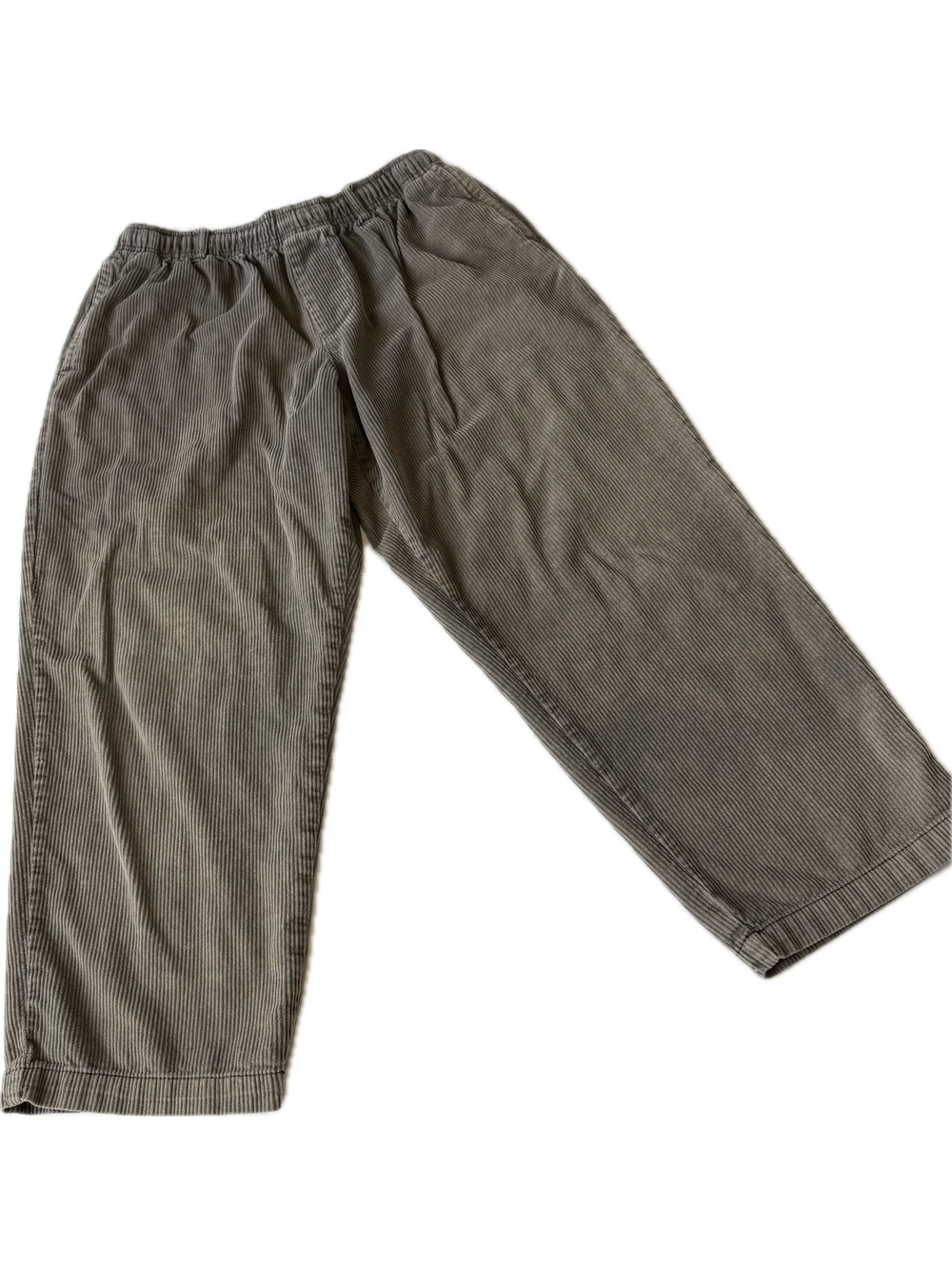 Urban Outfitters Corduroy Pants Size L Gray Pull-On Wide Leg Drawstring Cotton